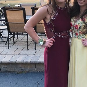 *Full-length Burgundy Dress*